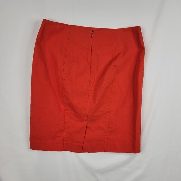 8P LOFT red orange back zip PENCIL SKIRT 8 petite - Picture 9 of 11